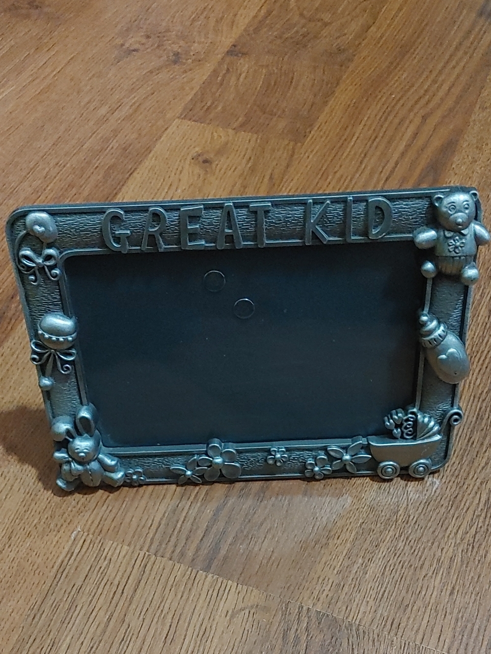 "Great Kid" Decorative Baby Photo Frame in Pewter Tone